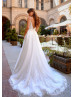 Spaghetti Straps Beaded Ivory Lace Tulle Sexy Wedding Dress